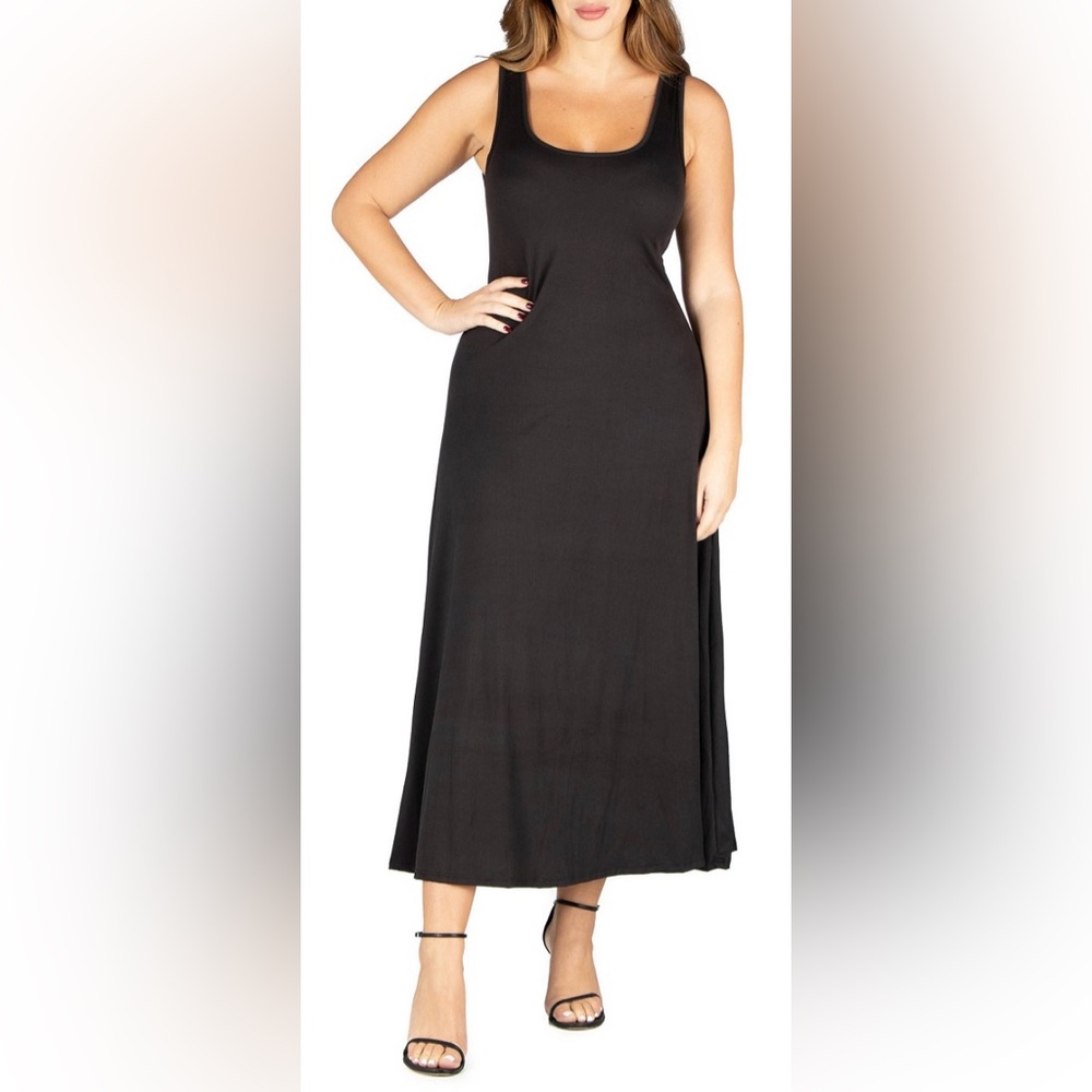 NWT Macy’s 24seven black a-line tank maxi dress - 2X